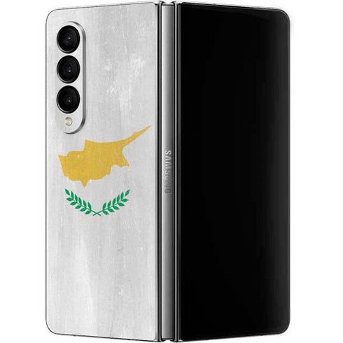 Cyprus Flag Distressed Galaxy Z Fold4 5G Skin